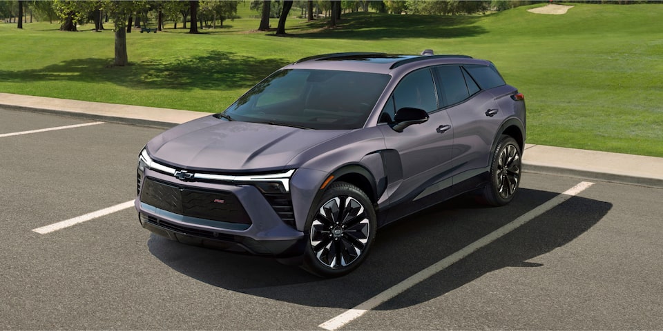 Exterior passenger side view of the 2024 Chevrolet Blazer EV.