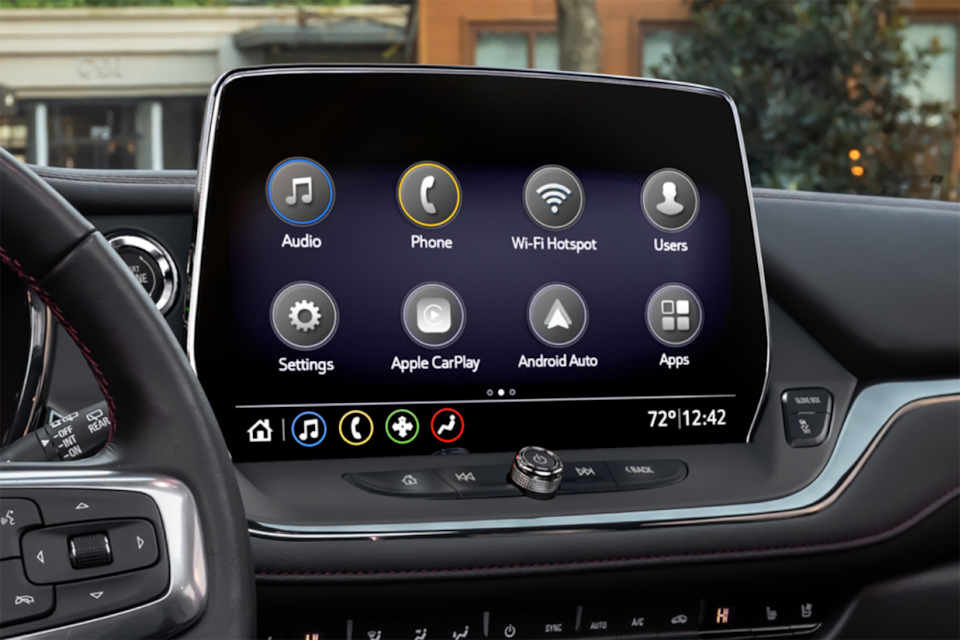 Close up view of the infotainment screen of the 2025 Chevrolet Blazer.