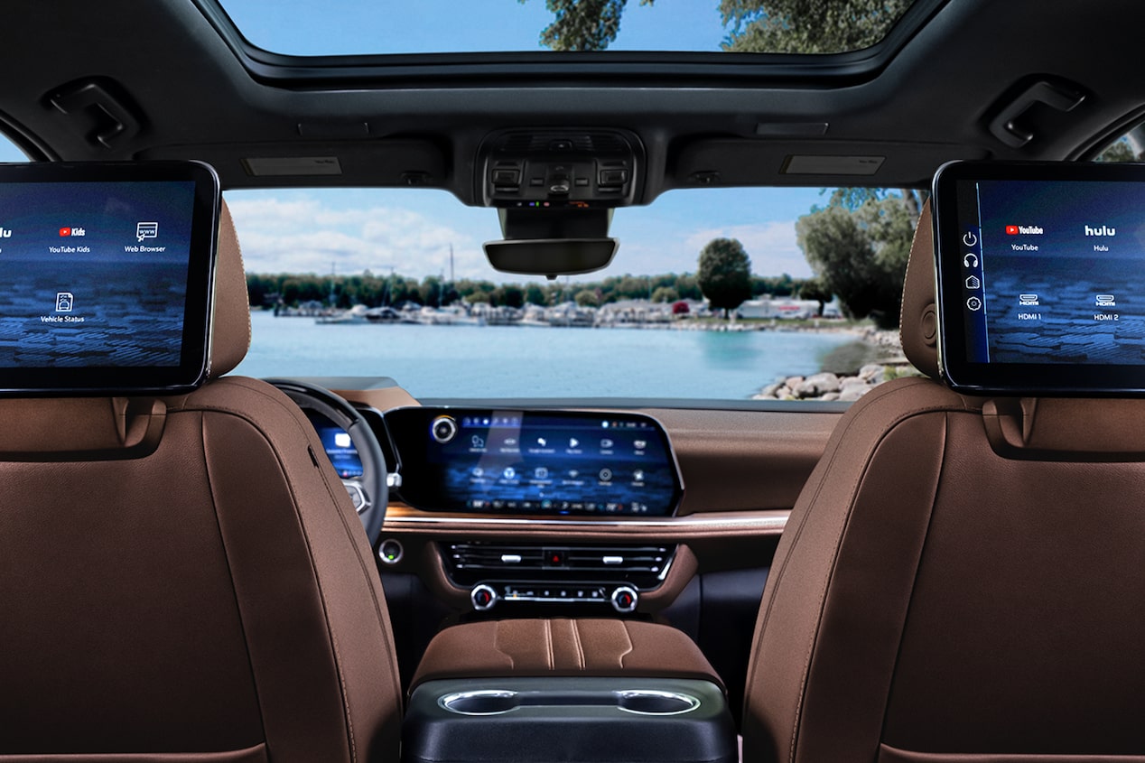 Rear passenger's view of the 2025 Chevrolet Tahoe SUV.