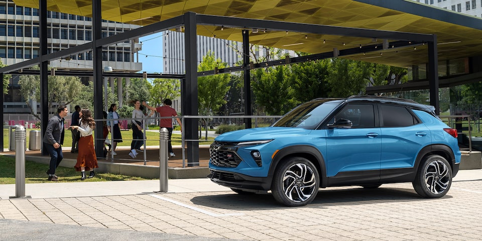 2025 Chevrolet Trailblazer by an outdoor pavilion.