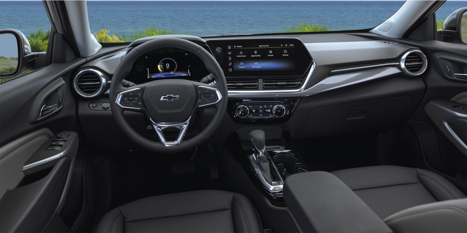 Front interior overview of the 2025 Chevrolet Trax.