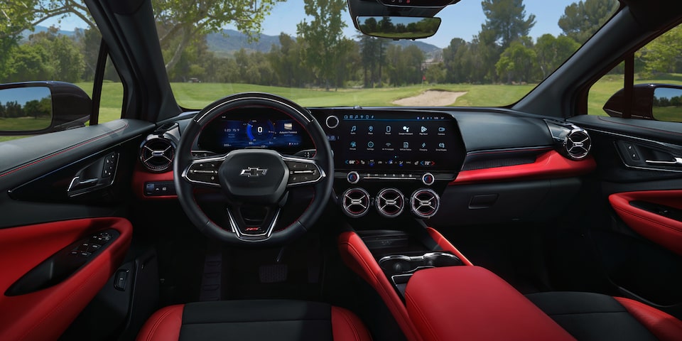 Interiors of the Chevrolet Blazer EV.