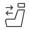 Sliding rear seats icon.