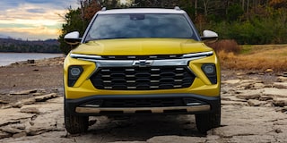 Front view of the 2024 Chevrolet Trailblazer parked by the lakeside.