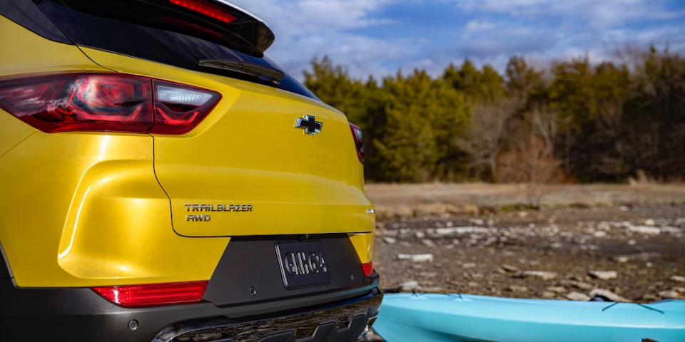 Close-up view of the trunk of the 2024 Chevrolet Trailblazer.