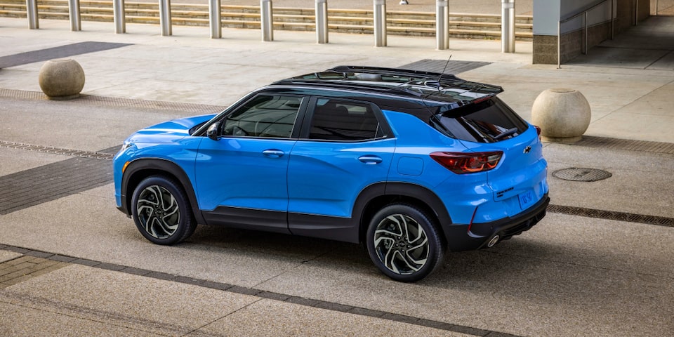 The 2024 Chevrolet Trailblazer parked on a rocky pavement.