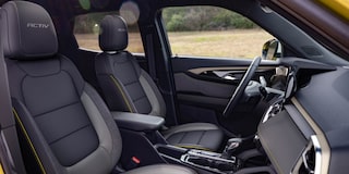 Outsider's point of view on the interiors of the 2024 Chevrolet Trailblazer.