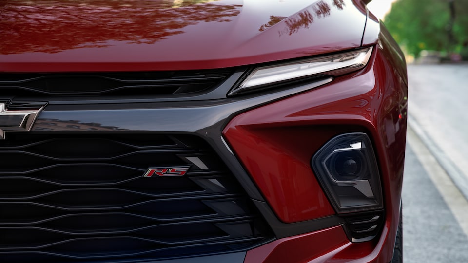 Close up view of the headlights on the 2025 Chevrolet Blazer.