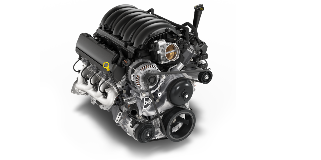 Vue rapprochée du moteur du VUS Chevrolet Tahoe 2025.