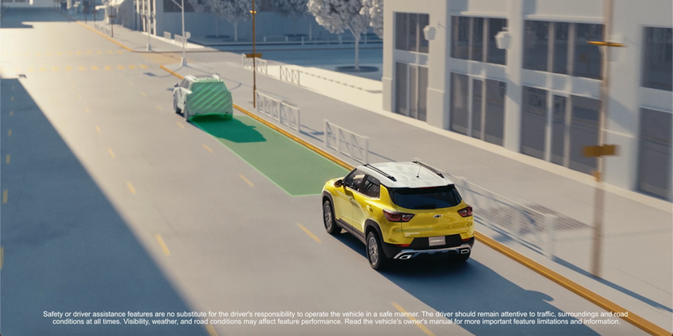 Chevrolet Safety Assist: Forward Collision Alert and Automatic Emergency Braking.