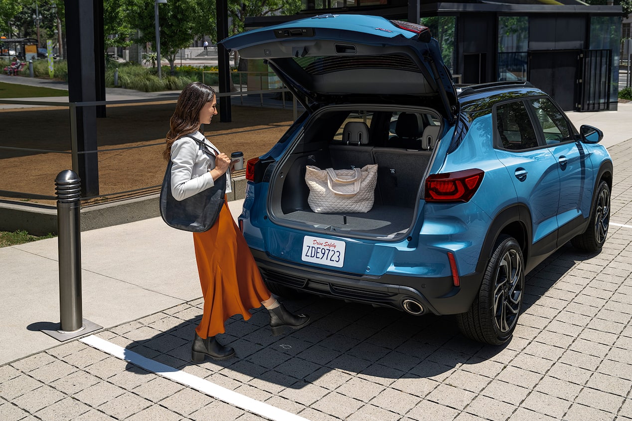 Open trunk of the 2025 Chevrolet Trailblazer.