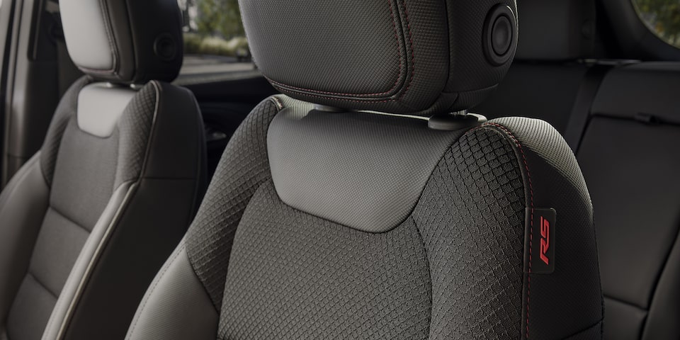 Chevrolet RS trim: Close up of front seats.