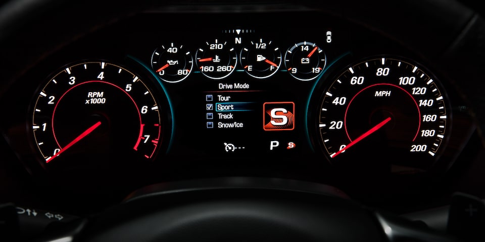 Infotainment system dashboard display inside the 2024 Chevrolet Camaro.