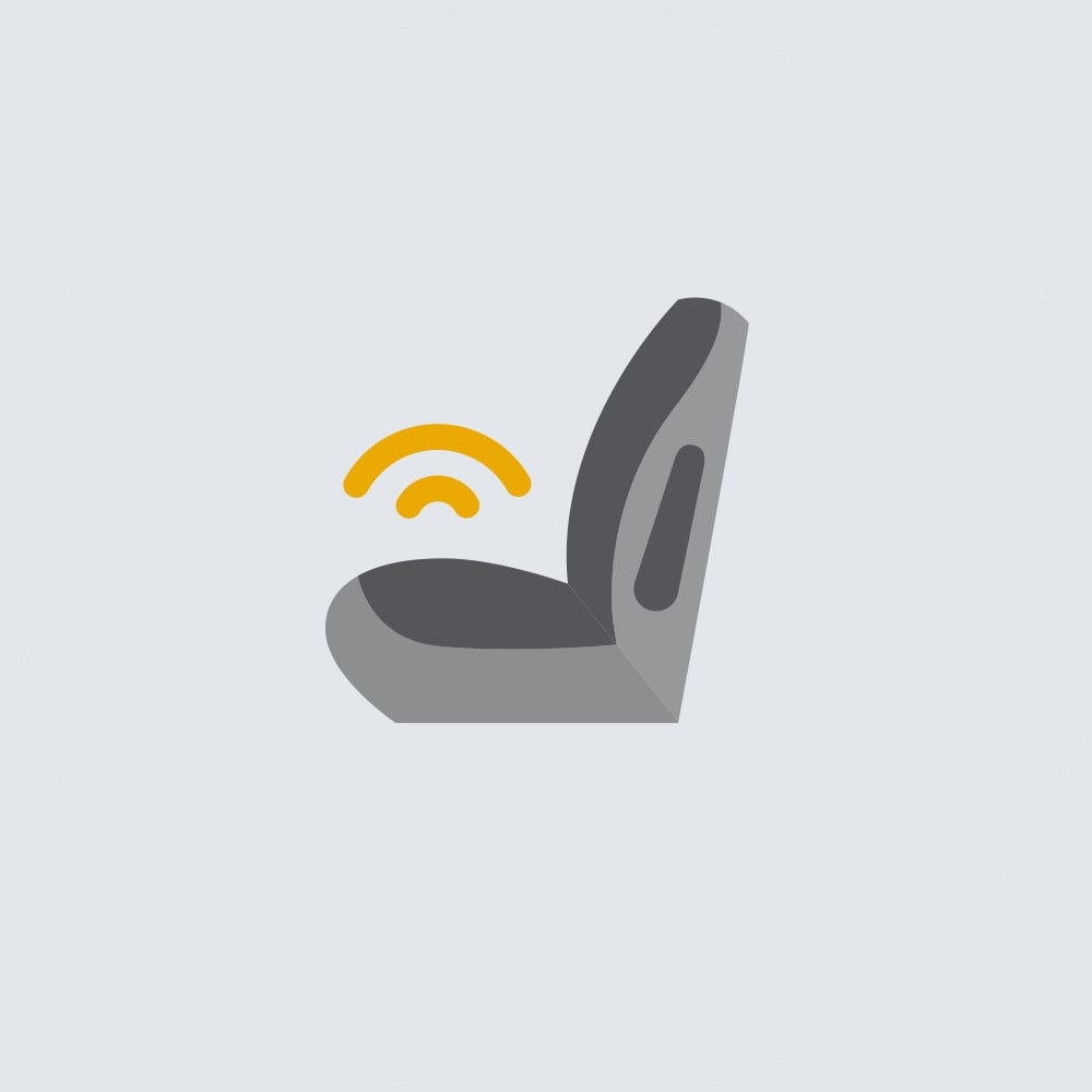 Safety alert seat icon.