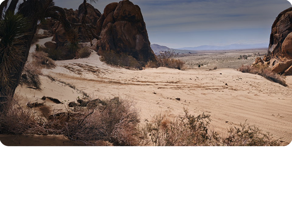 Desert background for 2025 Chevrolet Silverado LD Trail Boss.