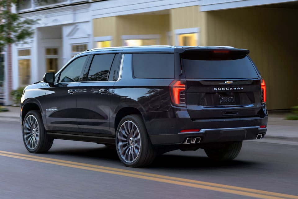 Rear Three-Quarters View of the 2025 Chevrolet Suburban SUV