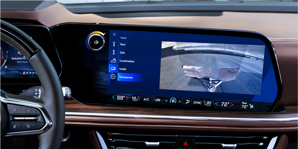 Close-up View of Vehicle Information on the Infotainment System in the 2025 Chevrolet Suburban SUV