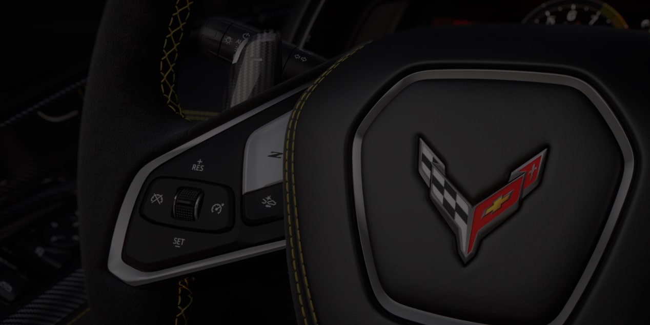 Volant et console centrale de la Corvette ZR1 3LZ 2025.