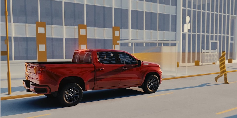  Video demonstration of the Front Pedestrian Braking on the 2024 Chevrolet Silverado work truck.